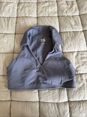 Collar V-Neck Sports Bra in Dusty Lavender